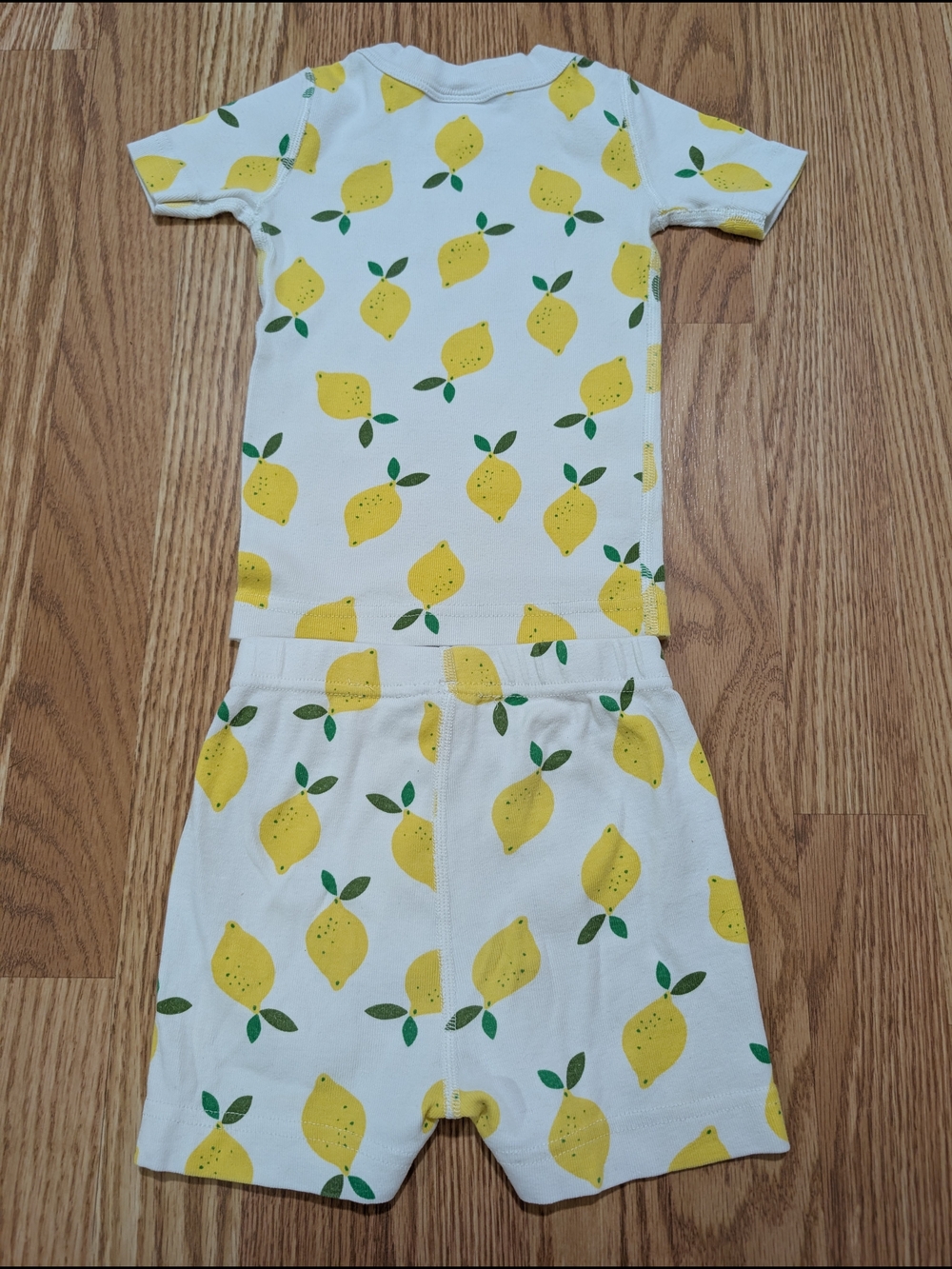 Hanna Andersson Lemon Short Sleeve Pajama Set 80/85 2T Organic Cotton - Picture 6 of 11